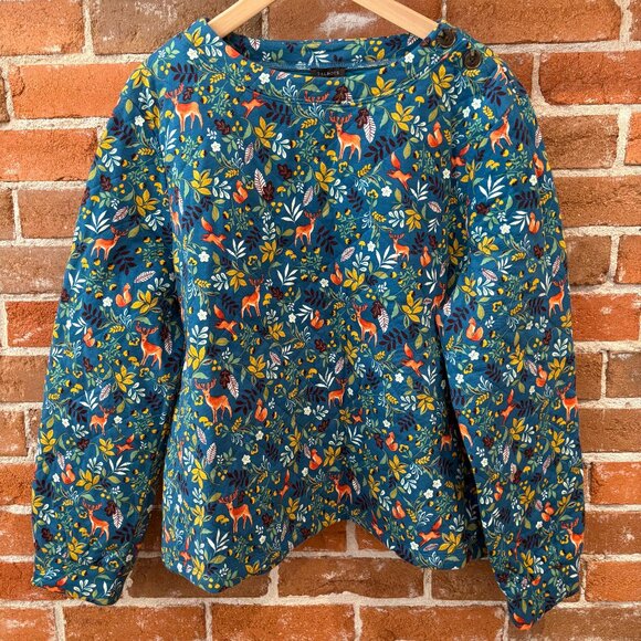 NWT Talbots Quilted Sweatshirt - Woodland Ditzy - size XL - Picture 1 of 6